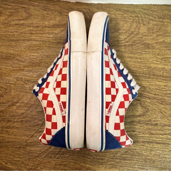 Vans Old Skool Pro Checkered Red White Blue Checkerboard Size 7.5 - Picture 7 of 12